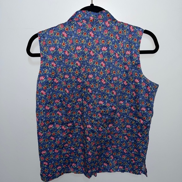 Vintage Bushwacker Women's Large L Cotton Button Up Collared Sleeveless Shirt - Picture 3 of 12